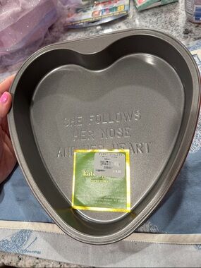 kate spade Metallic Gray Heart Cake Pan